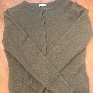 Garnet Hill Olive Cardigan Sweater